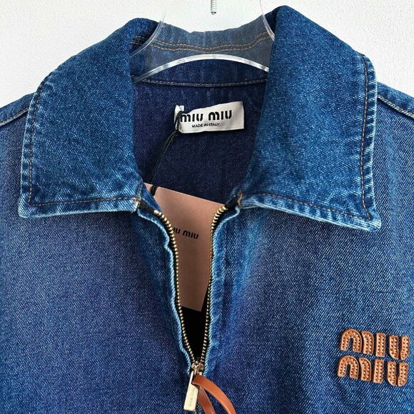 Miu Miu Women's Denim Trucker Jacket Blue - Picture 5 of 8